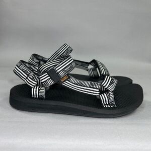 Teva Original Universal Sandals Womens Size 6 Black & White Flag Strappy Hiking‎